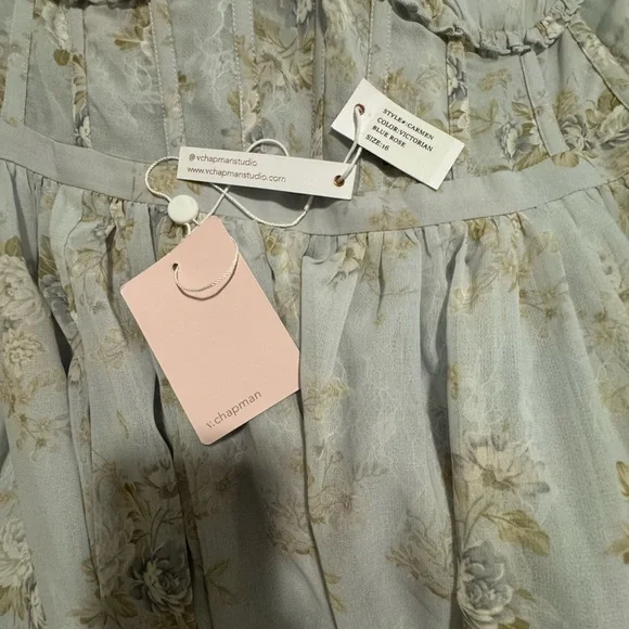 V. Chapman Victorian Blue Roses Maxi Dress - Picture 9 of 9